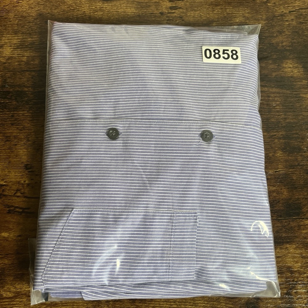 Alfani Fitted Dress Shirt Mens XL 17.5 34-35 Stretch Easy Care Purple White - Picture 8 of 8
